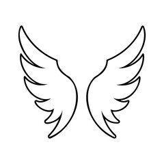 Stylized black angel wings outline white