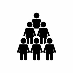 creative details Outline Human Pyramid Icon (Unity & Growth) vector illustration