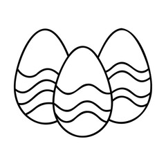 Three decorated easter eggs decorated eggs wavy lines