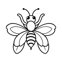 Cartoon bee illustration insect flying