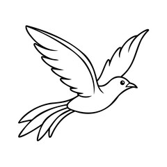 Graceful bird in flight flying wings