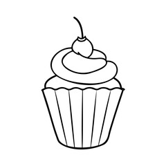 Cupcake with cherry topping dessert sweet