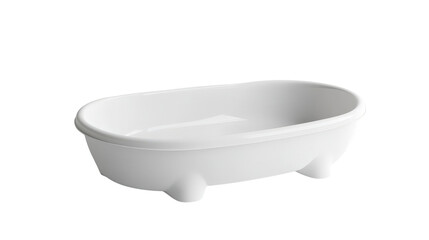 Minimal plastic bath basin for pets, clean and simple, background isolated on a Transparent background, PNG file.