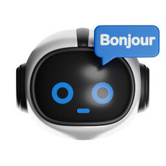 AI with Speech Bubble Bonjour 3D Robot © Hoshi