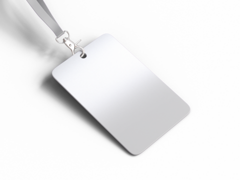 White ID Card with Ribbon