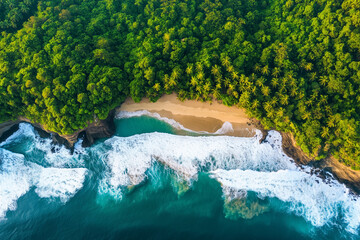 aerial view of a tropical island