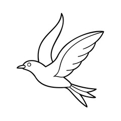 Graceful bird in flight flying wings