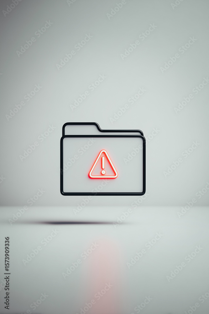 Poster alert file icon: a visually striking icon representing a file marked with an alert symbol, perfect f