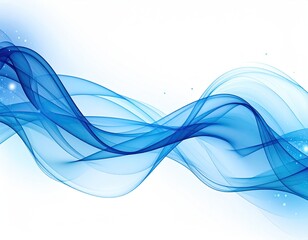 Abstract blue waves on white background