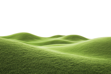 Rolling Green Hills: Serene landscape of gently rolling green hills, covered in lush, vibrant grass under a bright, clear sky. The soft curves of the hills create a sense of calm and natural beauty.