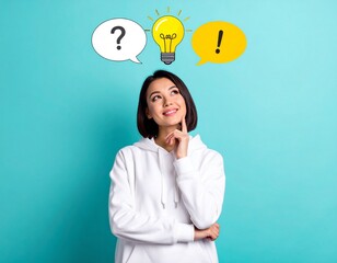 Thoughtful Woman with Creative Ideas