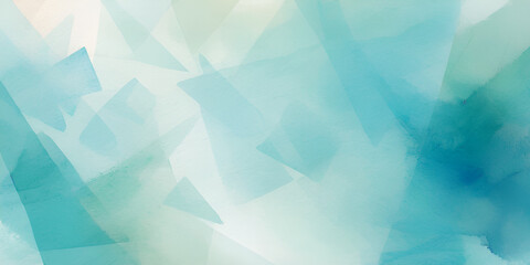 Abstract Blue Watercolor Wash: Overlapping Geometric Shapes with Soft Translucent Edges