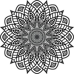 Beautiful floral pattern mandala art isolated on a white background, decoration element for meditation poster, yoga, banner, henna, invitation, cover page, design element mandala art, vector art