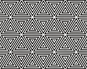 Geometric triangular repeating pattern in black and white perfect for backgrounds and design projects.