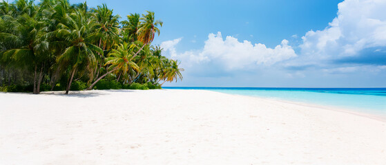 Vacation summer holidays background wallpaper - sunny tropical Caribbean paradise beach with white...