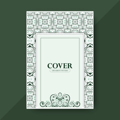 Elegant Decorative Ornamental Style Book Cover with Pattern Template Design