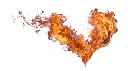 Fiery Heart Splash, isolated on transparent background