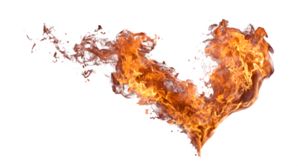 Fiery Heart Splash, isolated on transparent background
