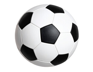 Fototapeta premium Top View of Classic Black and White Soccer Ball, Centered, Isolated PNG