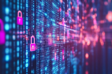 Virtual Lock Digital Security Concept