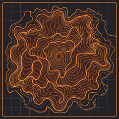 topographic line contour map background, geographic grid map