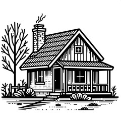 House Outline with Chimney