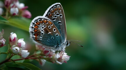 Obraz premium Close-up of a butterfly on a flower