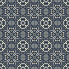 Elegant Vintage Style Abstract Floral Shape Seamless Repeat Pattern