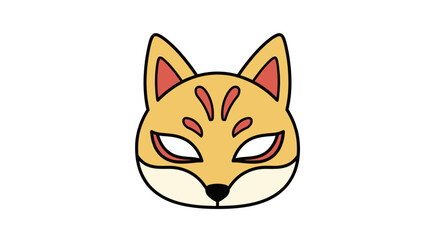 Fototapeta premium Fox mask illustration isolated on transparent background 