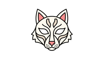 Fototapeta premium White wolf mask illustration isolated on transparent background 