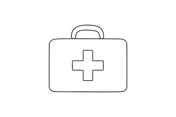 Obraz premium First aid box continuous one line drawing minimalism design