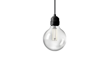 realistic school smart light mockup, angled view with a bulb, isolated on transparent background