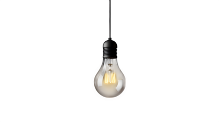 realistic school smart light mockup, angled view with a bulb, isolated on transparent background