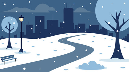 Naklejka premium winter landscape with city