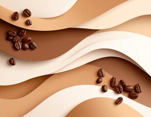 Abstract coffee design with beans