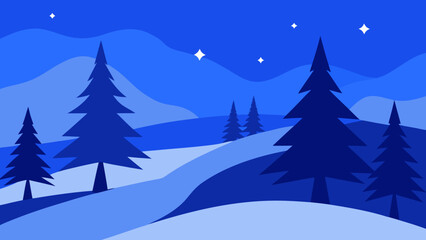 Fototapeta premium winter landscape with trees