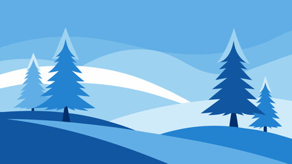 Fototapeta premium vector illustration of a winter landscape