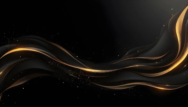 Elegant black background with gold stripes