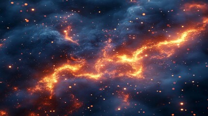 Fototapeta premium Cosmic Fire: Glowing Nebula