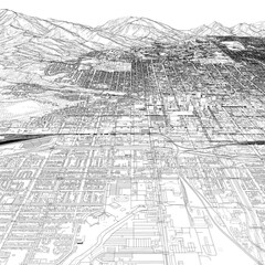Naklejka premium 3D illustration of city and urban in Salt Lake City Utah USA