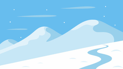 Naklejka premium winter landscape with mountains