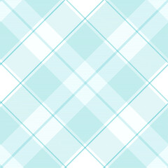 Check plaid pattern in blue and white. Seamless light pastel houndstooth tartan for dress, jacket, coat, scarf, other modern spring summer autumn winter fashion fabric design.	