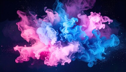Abstract colorful ink explosion