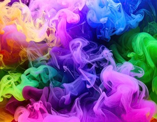 Abstract colorful ink swirling