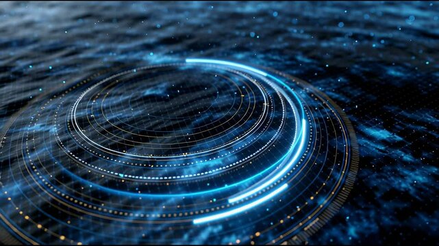 Data Driven Spinning HUD UI Encoder in Metallic Abstract Design