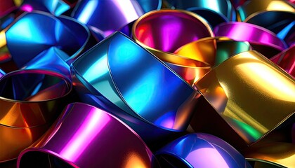 Abstract colorful metallic rings