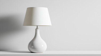 A photo of a modern ceramic lamp on a clean white background