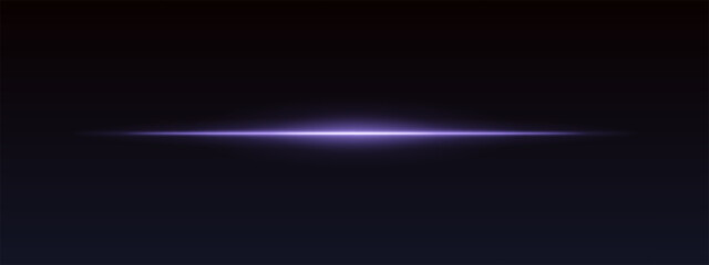 Purple horizontal light beam on dark gradient background. Sharp glowing line with soft edges creates sci-fi effect.