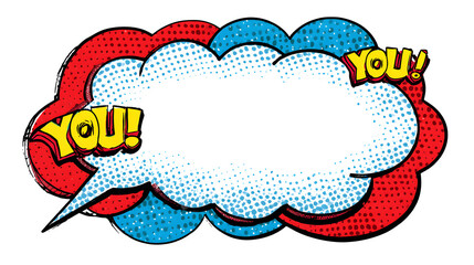 Comic Book Speech Bubble - You!, isolated on transparent background
