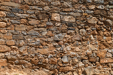 Ancient stone wall texture showcasing rustic craftsmanship and historical charm